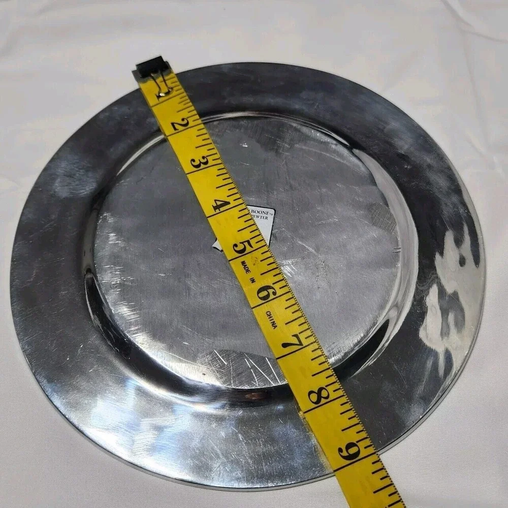 Holland‎ Boone Polished Pewter Plate Spiral Vintage